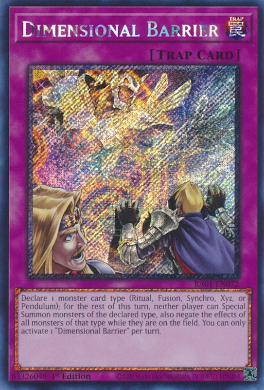 Dimensional Barrier [RA01-EN072] Platinum Secret Rare | Exor Games New Glasgow