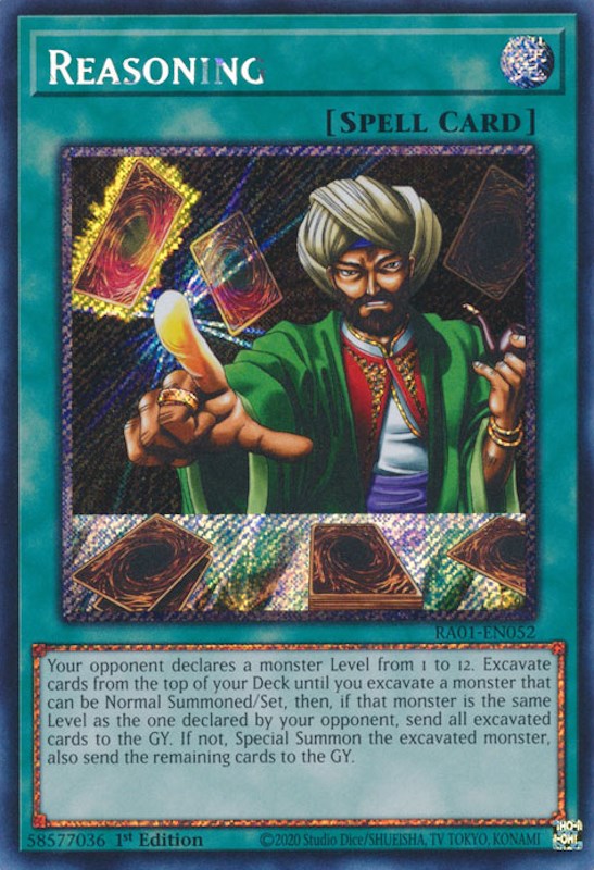 Reasoning [RA01-EN052] Platinum Secret Rare | Exor Games New Glasgow