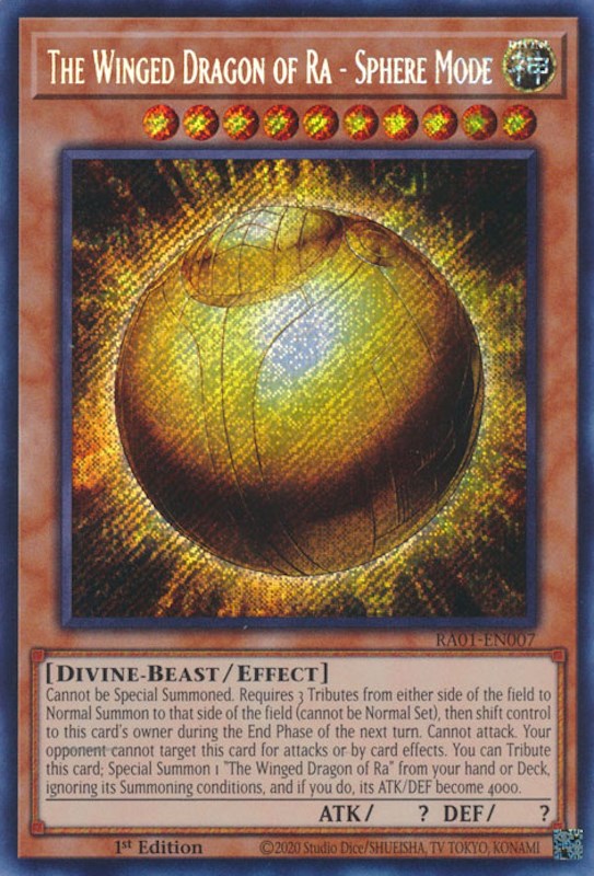 The Winged Dragon of Ra - Sphere Mode [RA01-EN007] Secret Rare | Exor Games New Glasgow