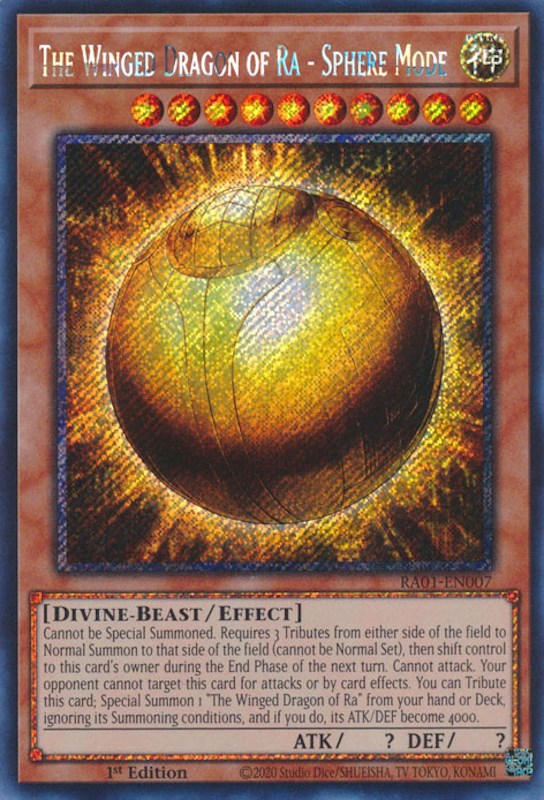 The Winged Dragon of Ra - Sphere Mode [RA01-EN007] Platinum Secret Rare | Exor Games New Glasgow