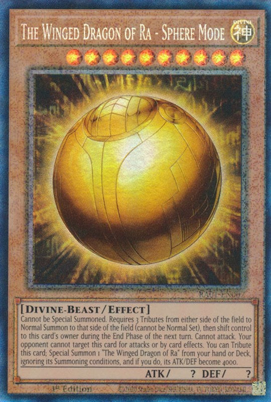 The Winged Dragon of Ra - Sphere Mode [RA01-EN007] Prismatic Collector's Rare | Exor Games New Glasgow