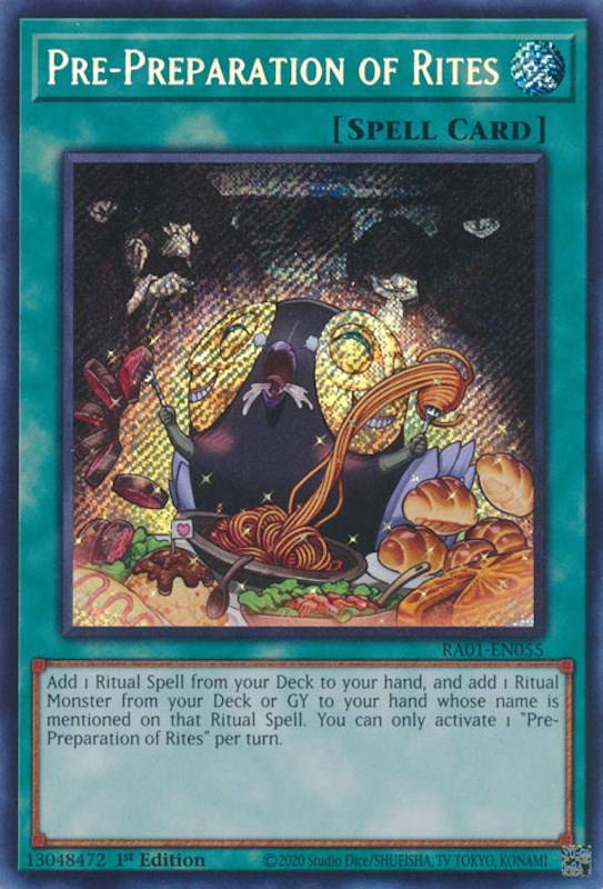 Pre-Preparation of Rites [RA01-EN055] Secret Rare | Exor Games New Glasgow