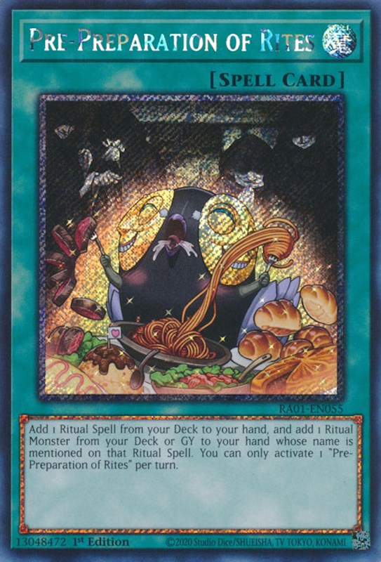 Pre-Preparation of Rites [RA01-EN055] Platinum Secret Rare | Exor Games New Glasgow