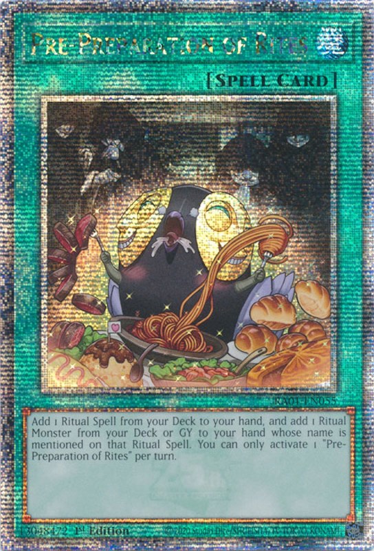 Pre-Preparation of Rites [RA01-EN055] Quarter Century Secret Rare | Exor Games New Glasgow