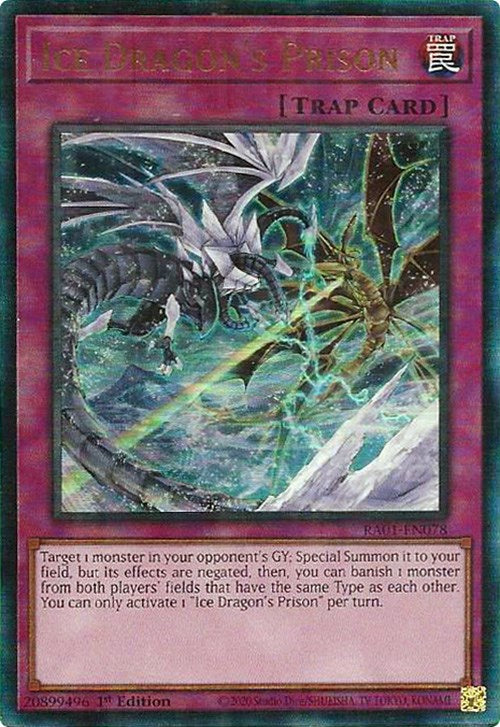 Ice Dragon's Prison [RA01-EN078] Prismatic Ultimate Rare | Exor Games New Glasgow