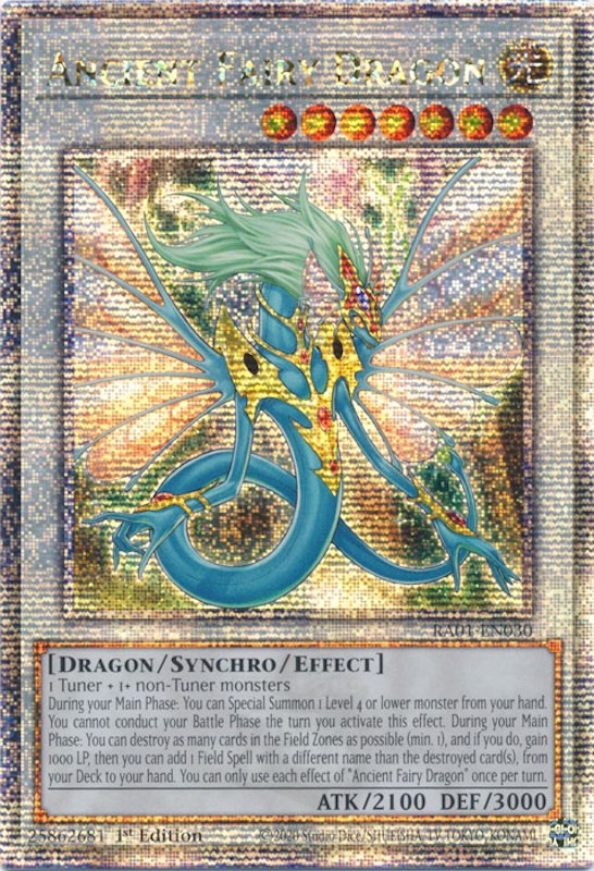 Ancient Fairy Dragon [RA01-EN030] Quarter Century Secret Rare | Exor Games New Glasgow