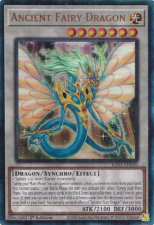 Ancient Fairy Dragon [RA01-EN030] Prismatic Ultimate Rare | Exor Games New Glasgow