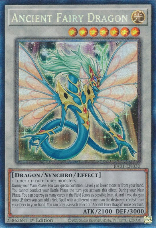 Ancient Fairy Dragon [RA01-EN030] Prismatic Collector's Rare | Exor Games New Glasgow