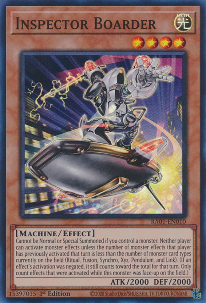 Inspector Boarder [RA01-EN010] Super Rare | Exor Games New Glasgow