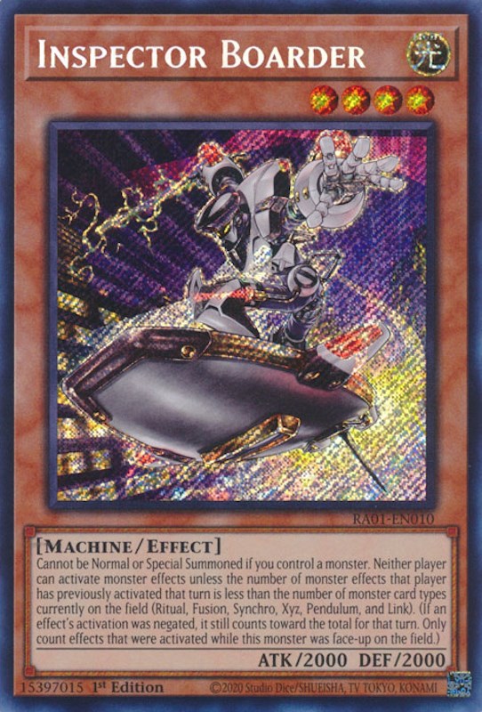 Inspector Boarder [RA01-EN010] Secret Rare | Exor Games New Glasgow