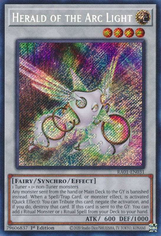 Herald of the Arc Light [RA01-EN031] Secret Rare | Exor Games New Glasgow