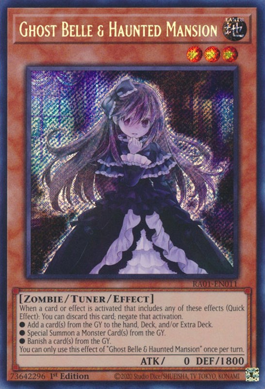 Ghost Belle & Haunted Mansion [RA01-EN011] Secret Rare | Exor Games New Glasgow