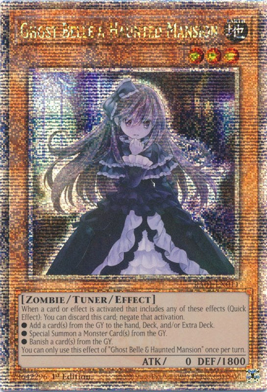 Ghost Belle & Haunted Mansion [RA01-EN011] Quarter Century Secret Rare | Exor Games New Glasgow