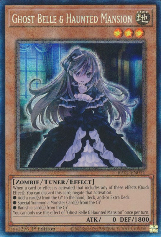 Ghost Belle & Haunted Mansion [RA01-EN011] Prismatic Collector's Rare | Exor Games New Glasgow