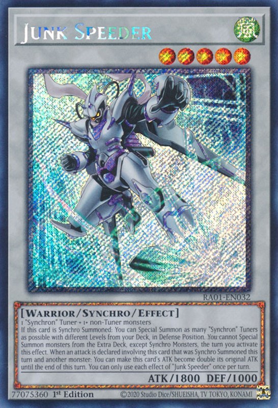 Junk Speeder [RA01-EN032] Platinum Secret Rare | Exor Games New Glasgow