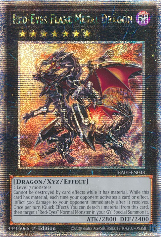 Red-Eyes Flare Metal Dragon [RA01-EN038] Quarter Century Secret Rare | Exor Games New Glasgow