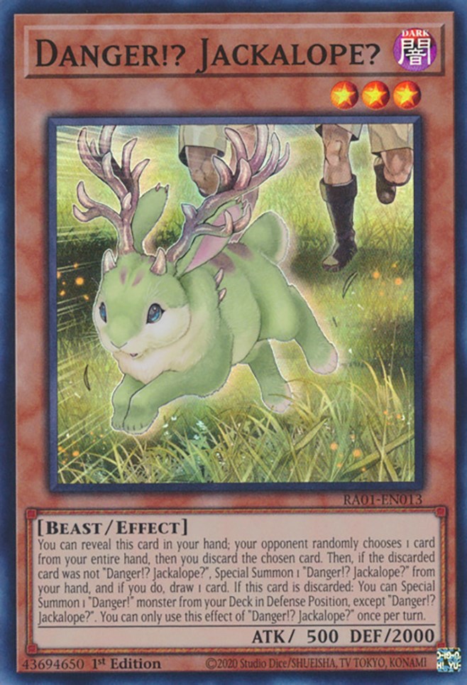 Danger!? Jackalope? [RA01-EN013] Super Rare | Exor Games New Glasgow