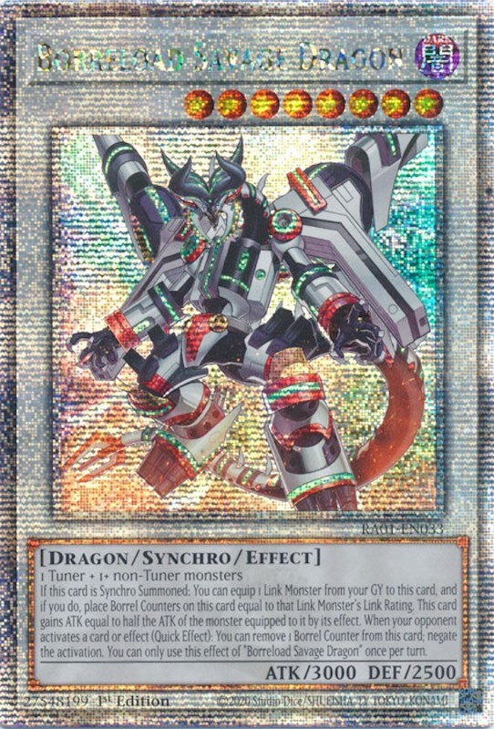 Borreload Savage Dragon [RA01-EN033] Quarter Century Secret Rare | Exor Games New Glasgow
