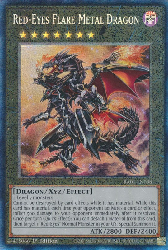 Red-Eyes Flare Metal Dragon [RA01-EN038] Prismatic Collector's Rare | Exor Games New Glasgow