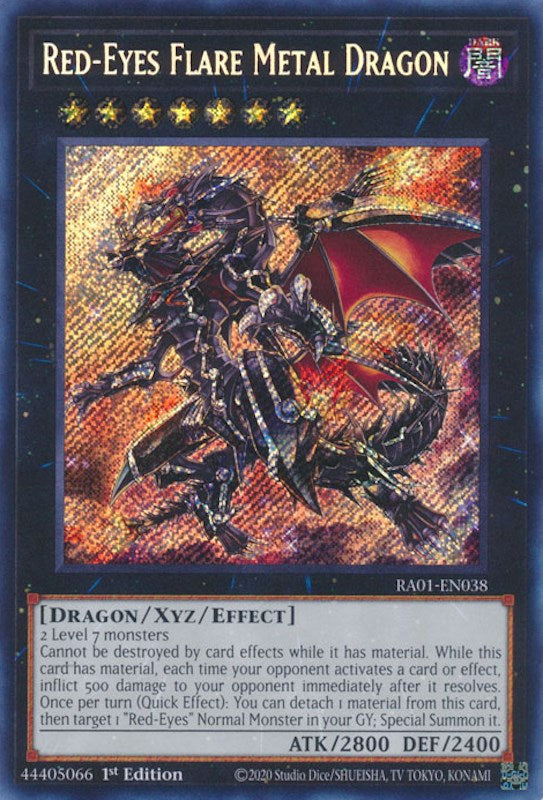 Red-Eyes Flare Metal Dragon [RA01-EN038] Secret Rare | Exor Games New Glasgow