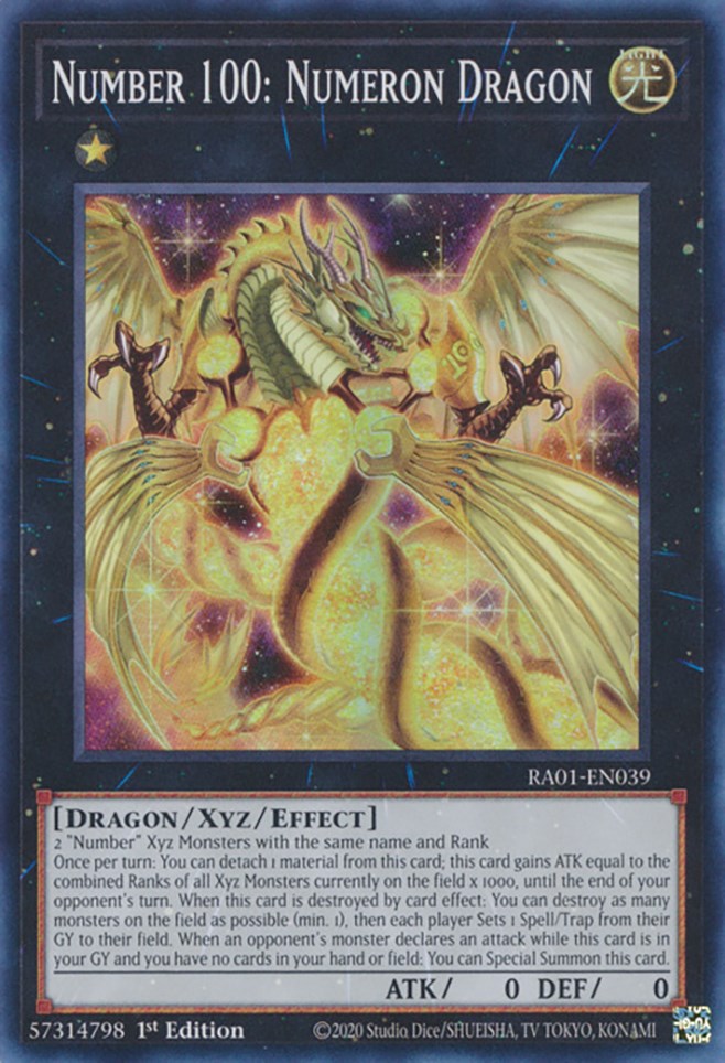 Number 100: Numeron Dragon [RA01-EN039] Super Rare | Exor Games New Glasgow