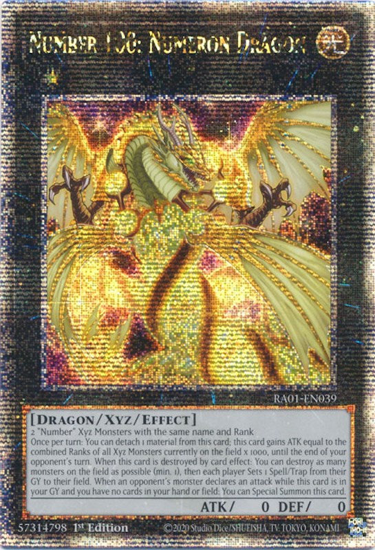 Number 100: Numeron Dragon [RA01-EN039] Quarter Century Secret Rare | Exor Games New Glasgow