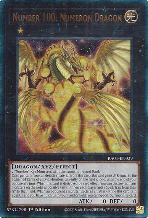 Number 100: Numeron Dragon [RA01-EN039] Prismatic Ultimate Rare | Exor Games New Glasgow