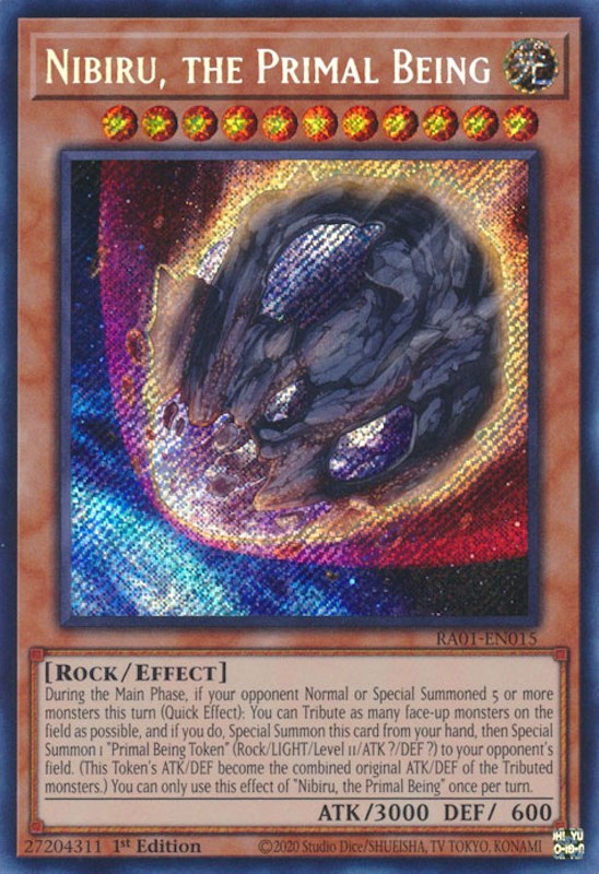 Nibiru, the Primal Being [RA01-EN015] Secret Rare | Exor Games New Glasgow