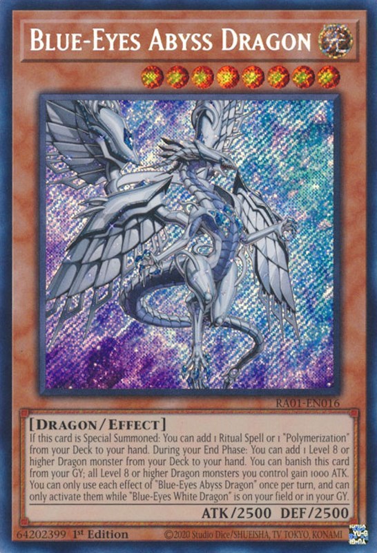 Blue-Eyes Abyss Dragon [RA01-EN016] Secret Rare | Exor Games New Glasgow