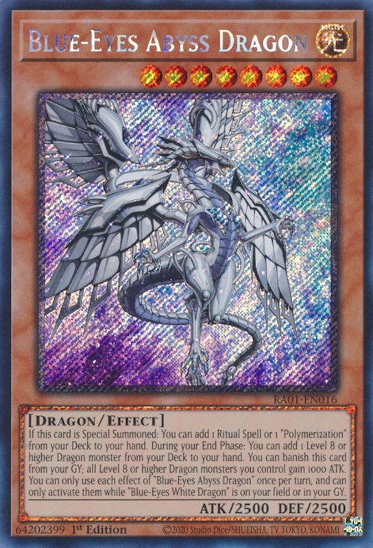 Blue-Eyes Abyss Dragon [RA01-EN016] Platinum Secret Rare | Exor Games New Glasgow