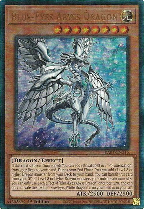 Blue-Eyes Abyss Dragon [RA01-EN016] Prismatic Ultimate Rare | Exor Games New Glasgow