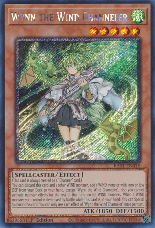 Wynn the Wind Channeler [RA01-EN018] Platinum Secret Rare | Exor Games New Glasgow