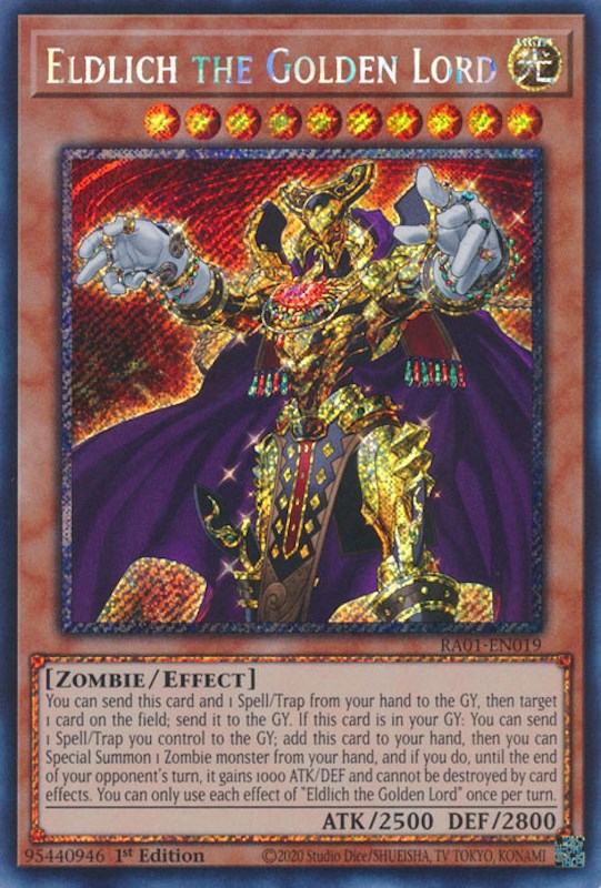 Eldlich the Golden Lord [RA01-EN019] Platinum Secret Rare | Exor Games New Glasgow