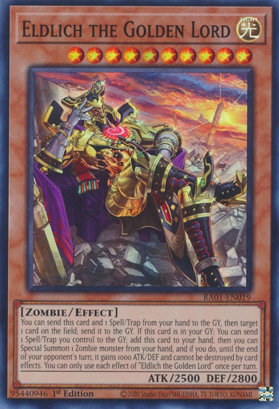 Eldlich the Golden Lord (Alternate Art) [RA01-EN019] Super Rare | Exor Games New Glasgow