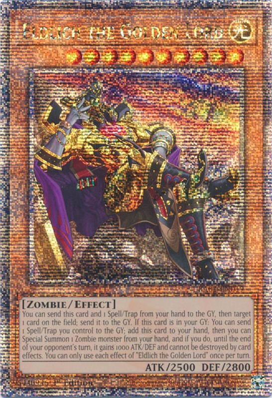 Eldlich the Golden Lord (Alternate Art) [RA01-EN019] Quarter Century Secret Rare | Exor Games New Glasgow