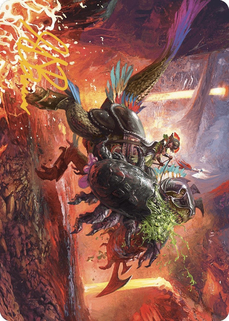 Triumphant Chomp Art Card (Gold-Stamped Signature) [The Lost Caverns of Ixalan Art Series] | Exor Games New Glasgow