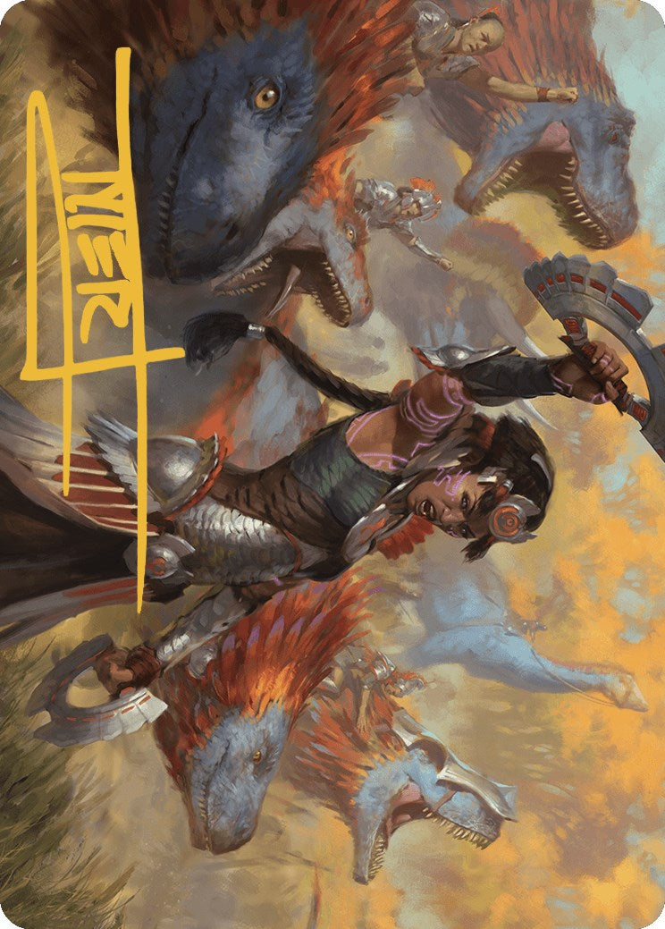 Huatli, Poet of Unity Art Card (Gold-Stamped Signature) [The Lost Caverns of Ixalan Art Series] | Exor Games New Glasgow