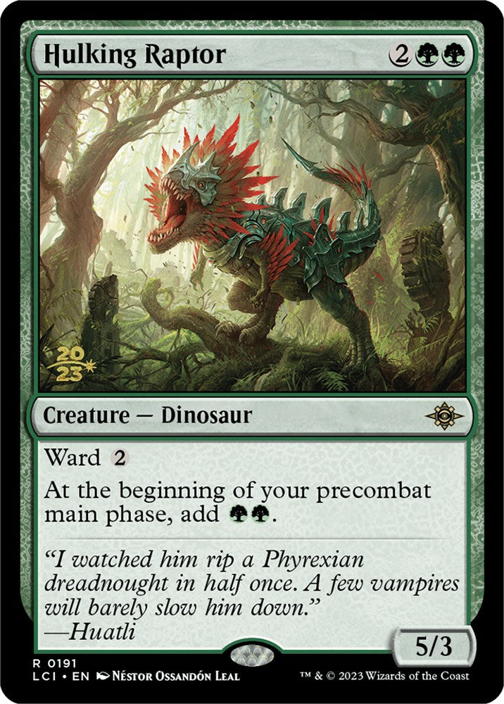 Hulking Raptor [The Lost Caverns of Ixalan Prerelease Cards] | Exor Games New Glasgow