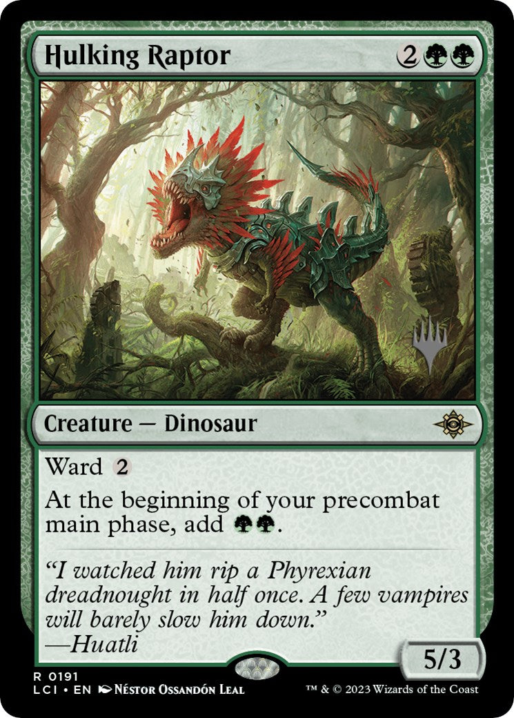 Hulking Raptor (Promo Pack) [The Lost Caverns of Ixalan Promos] | Exor Games New Glasgow