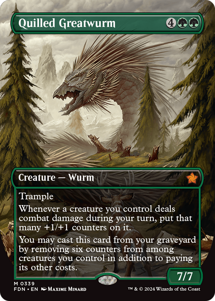 Quilled Greatwurm (Borderless) [Foundations] | Exor Games New Glasgow