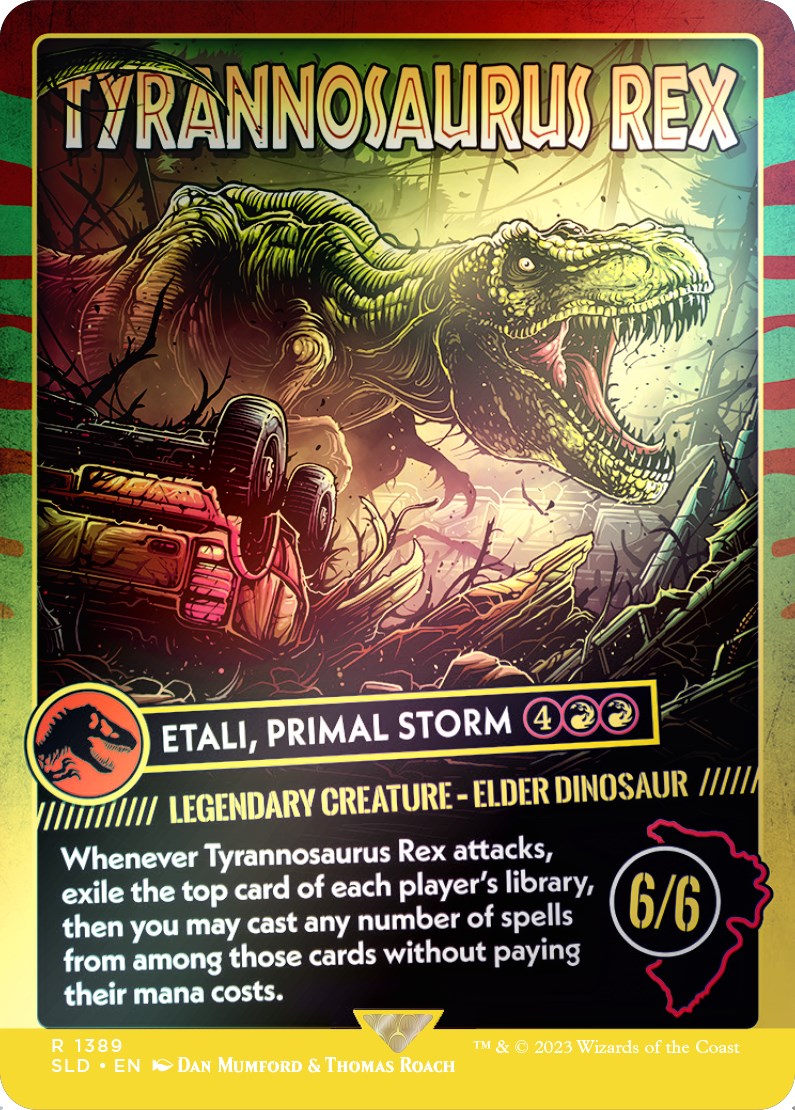 Tyrannosaurus Rex - Etali, Primal Storm (Rainbow Foil) [Secret Lair Drop Series] | Exor Games New Glasgow