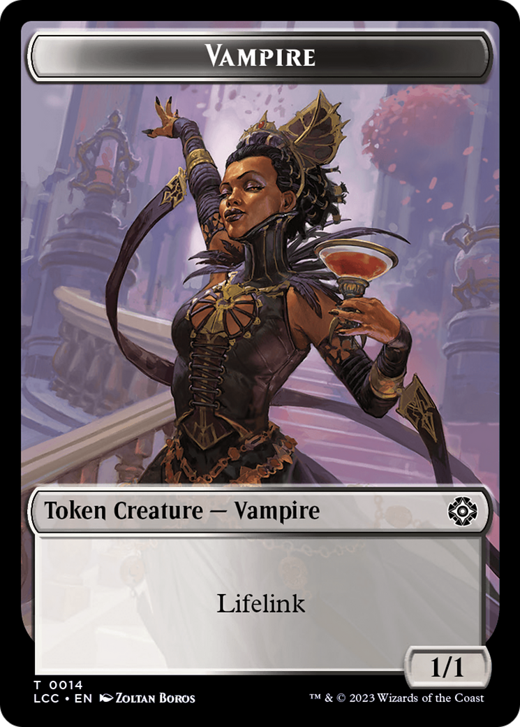 Vampire (0014) // Vampire Demon Double-Sided Token [The Lost Caverns of Ixalan Commander Tokens] | Exor Games New Glasgow