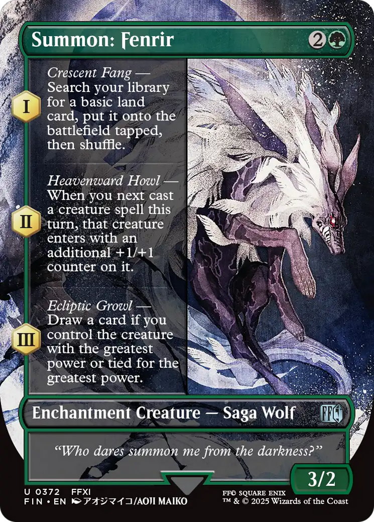 Summon: Fenrir (Borderless) [FINAL FANTASY] | Exor Games New Glasgow