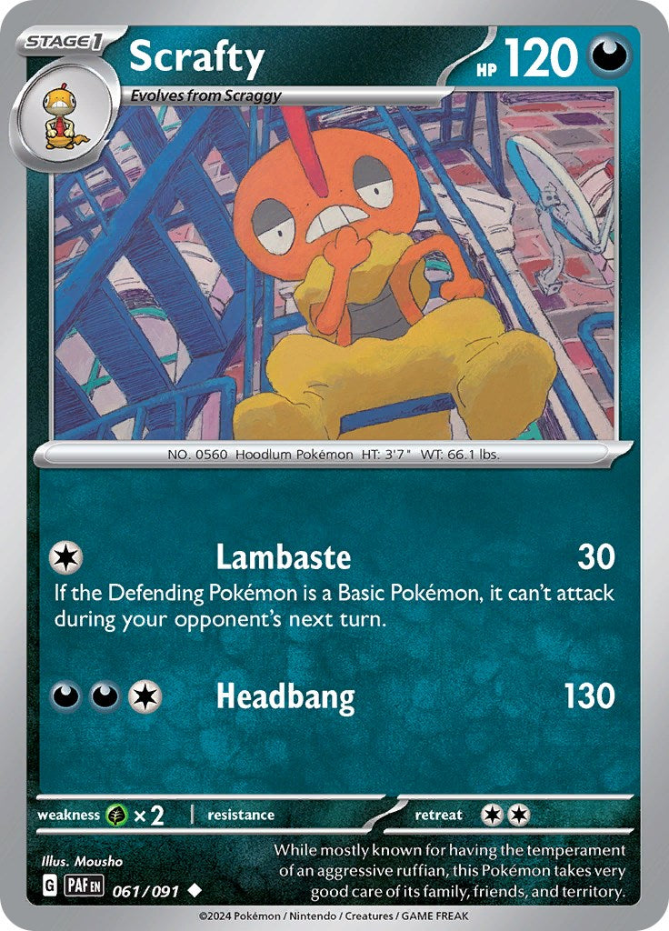 Scrafty (061/091) [Scarlet & Violet: Paldean Fates] | Exor Games New Glasgow