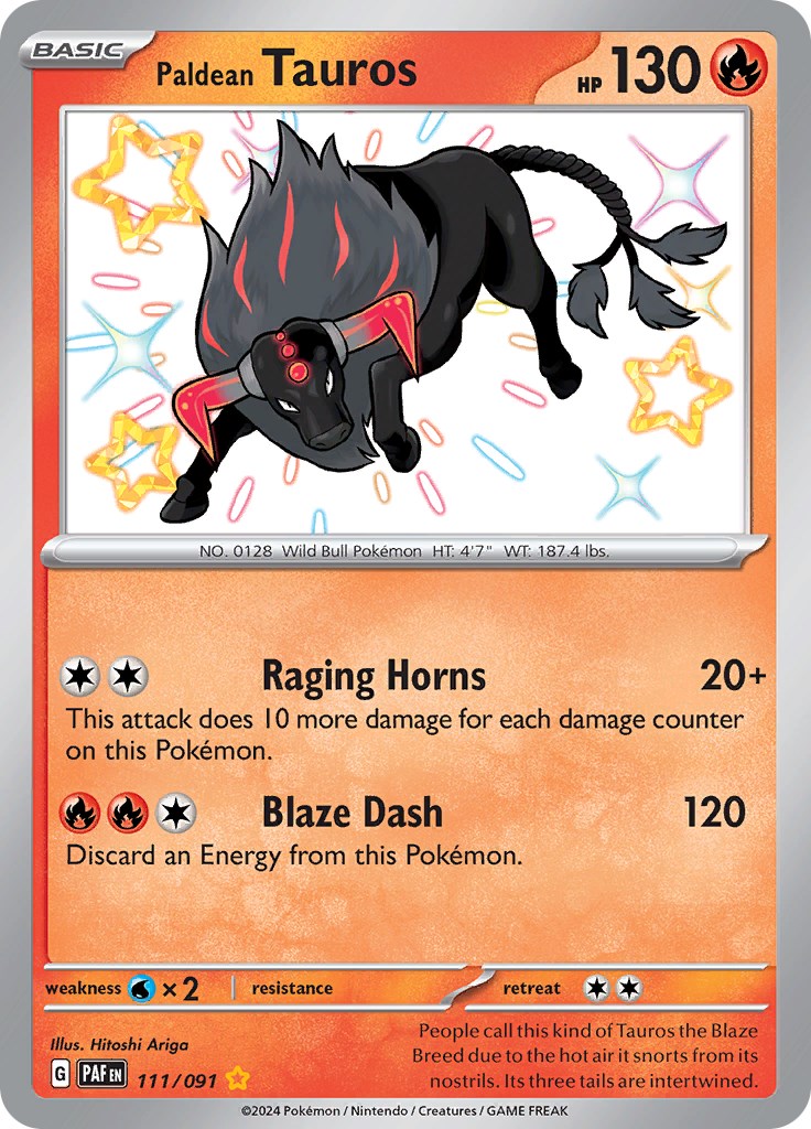 Paldean Tauros (111/091) [Scarlet & Violet: Paldean Fates] | Exor Games New Glasgow