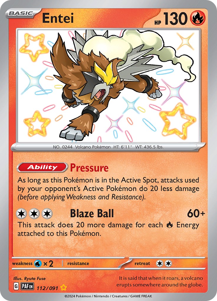 Entei (112/091) [Scarlet & Violet: Paldean Fates] | Exor Games New Glasgow