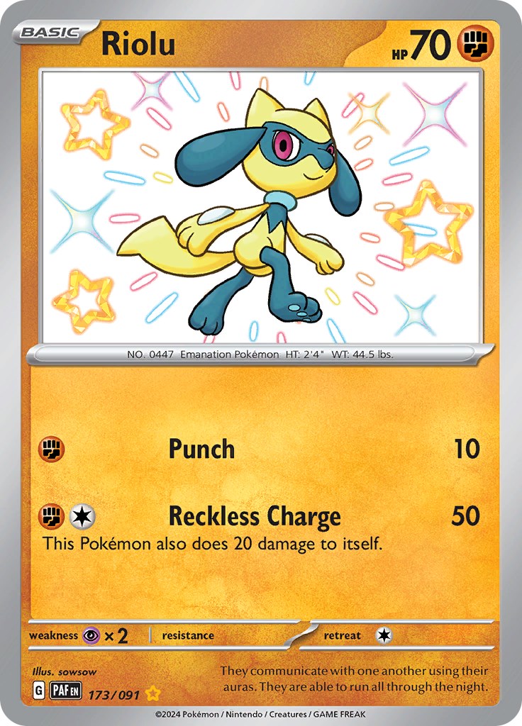 Riolu (173/091) [Scarlet & Violet: Paldean Fates] | Exor Games New Glasgow