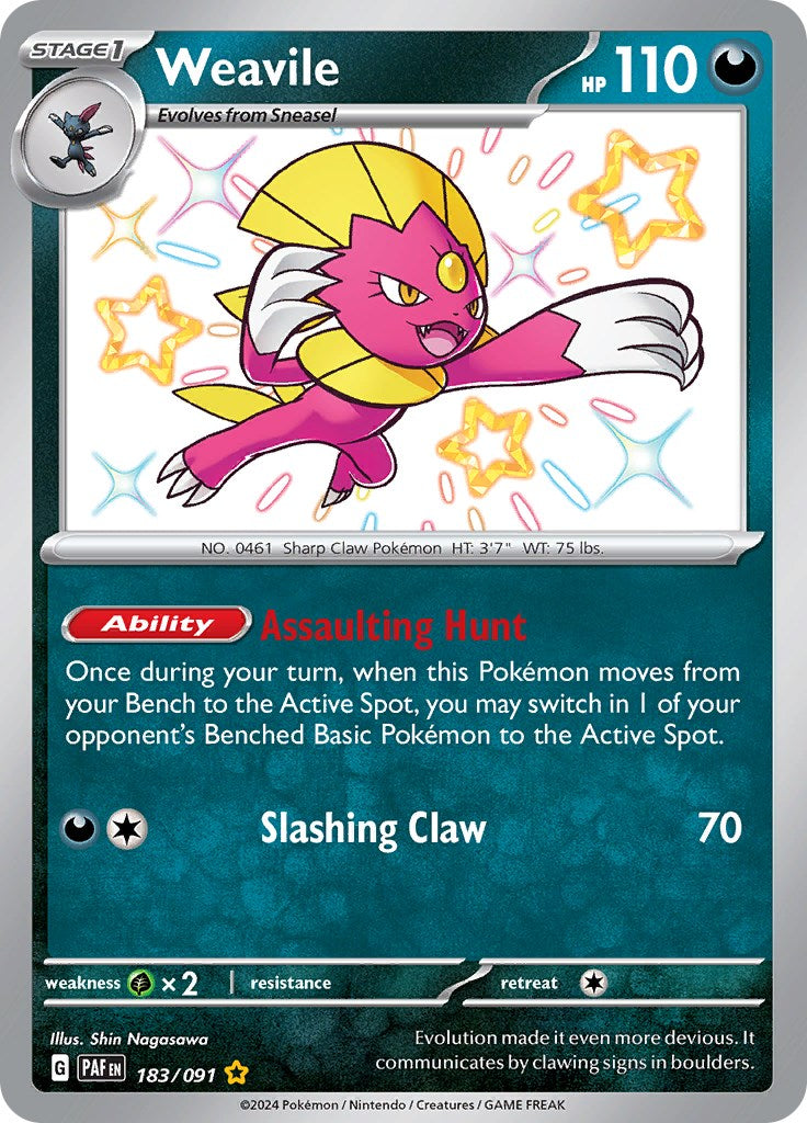 Weavile (183/091) [Scarlet & Violet: Paldean Fates] | Exor Games New Glasgow