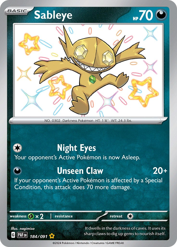 Sableye (184/091) [Scarlet & Violet: Paldean Fates] | Exor Games New Glasgow