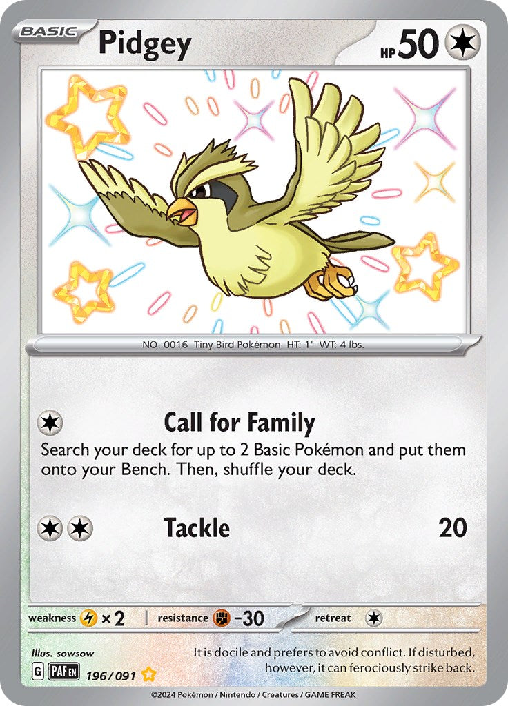 Pidgey (196/091) [Scarlet & Violet: Paldean Fates] | Exor Games New Glasgow